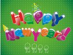 新年快乐英文立体字