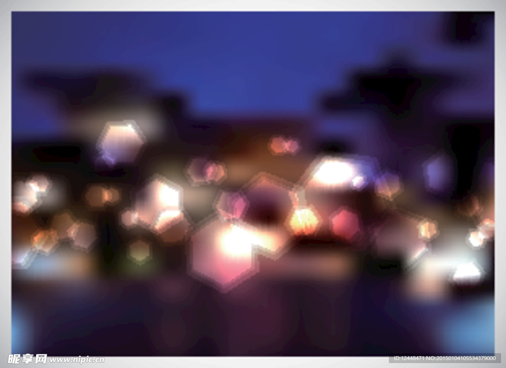 夜景梦幻效果矢量背景