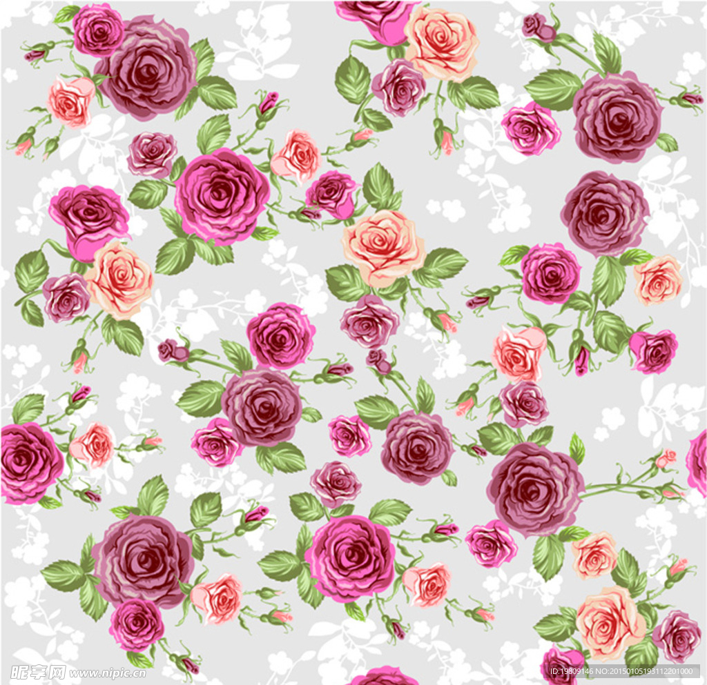 玫瑰花装饰矢量背景图