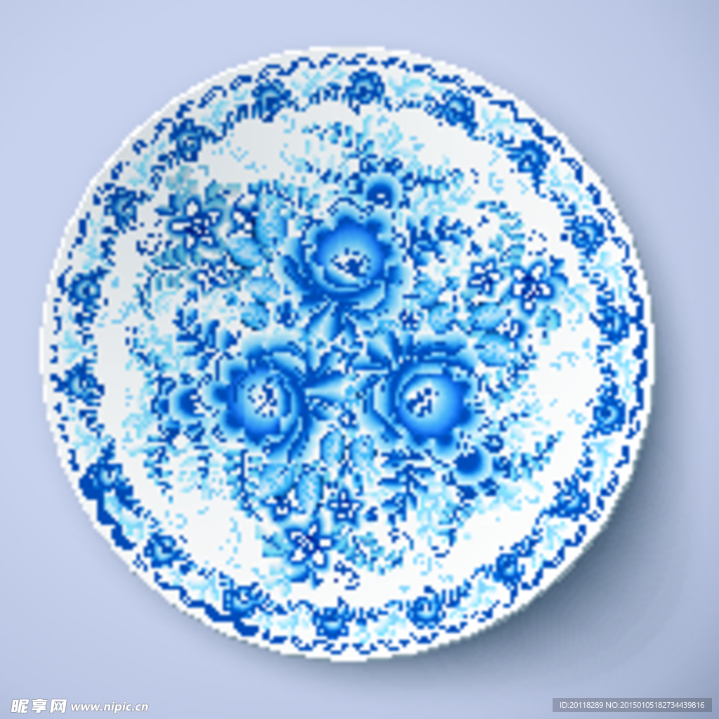 青花瓷矢量图