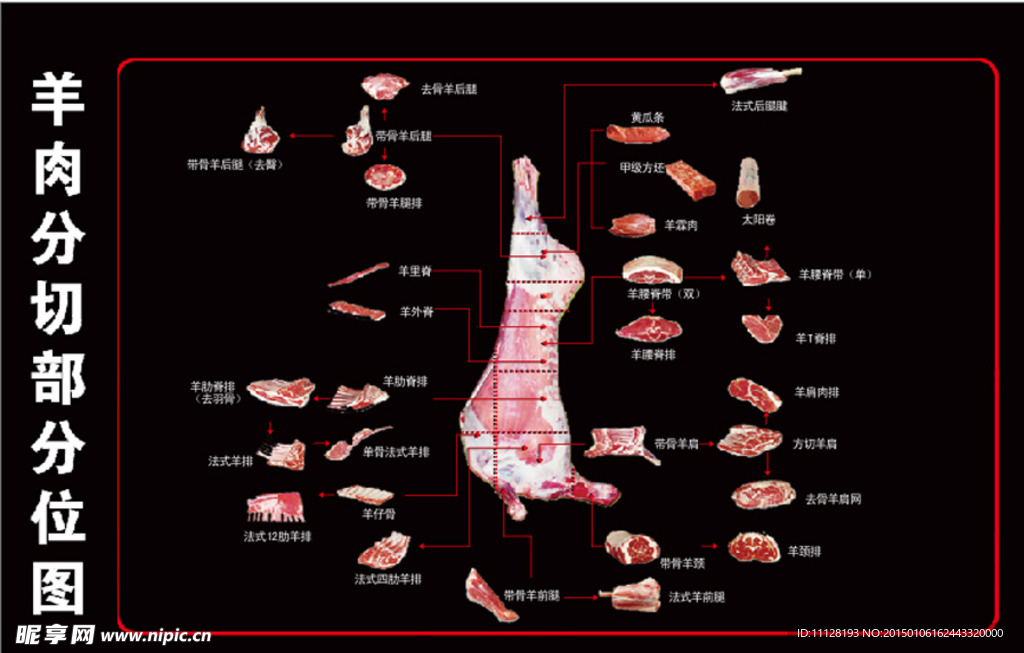 羊肉分割图