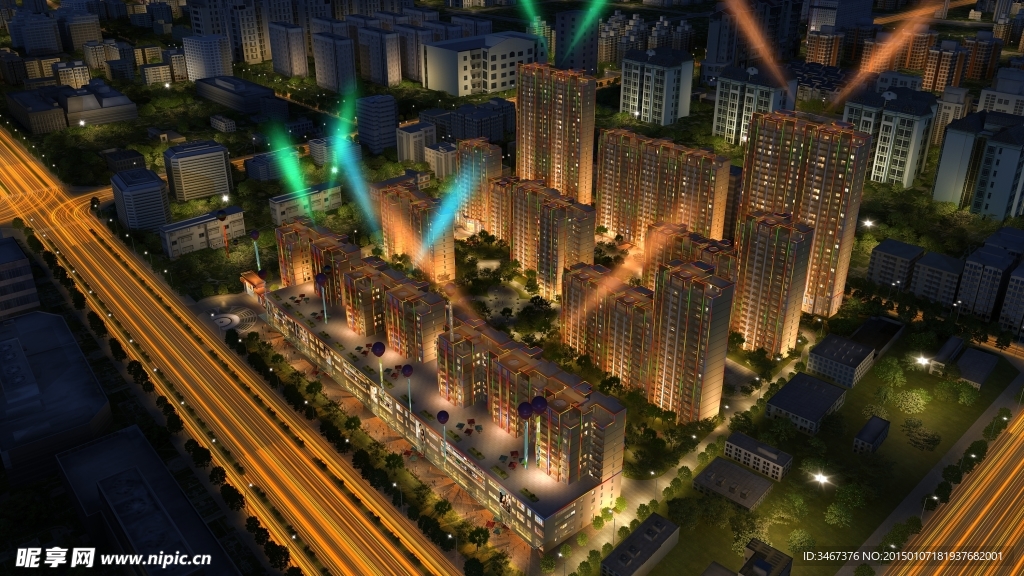 夜景鸟瞰