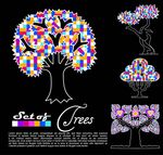 树木抽象背景拼图