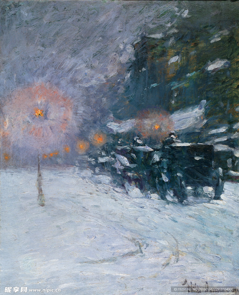 雪花油画