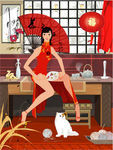 古典中国旗袍美女 AI分层素材