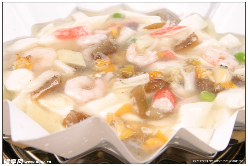 纸锅蛤鲜豆腐