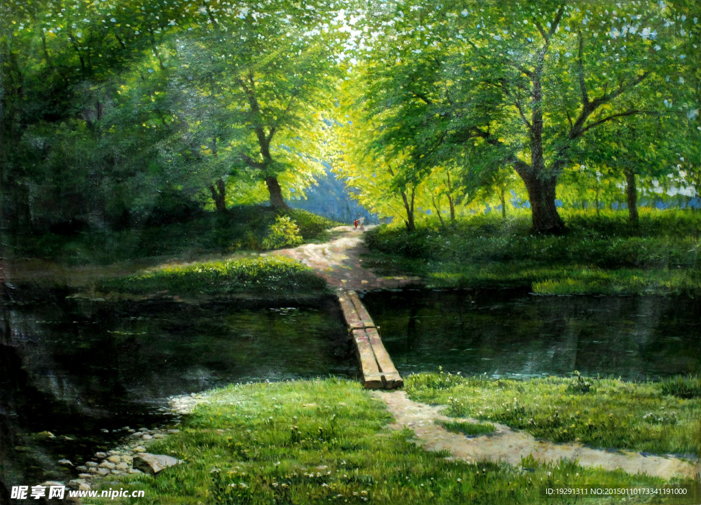森林风景油画