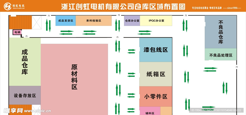 创虹电机有限公司仓库区域布置图