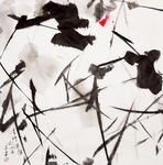 水墨画《清修得乐》