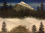 油画雪景