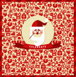 童趣红色圣诞元素贺卡矢量素材