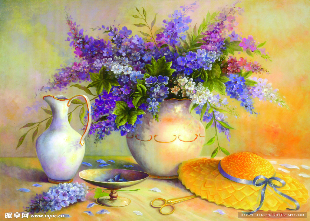 花卉花瓶油画
