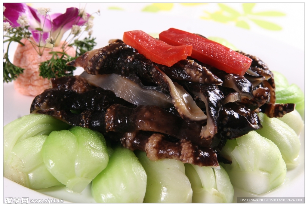 菜胆扒脆参