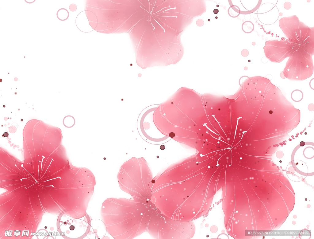 浪漫粉红色花朵