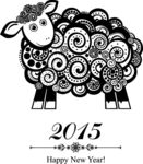 黑色绵羊新年背景矢量素材