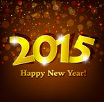 金色剪纸2015新年背景矢量素