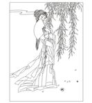 古典美女线条图