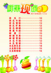 奶茶价目表