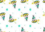 儿童服饰卡通花纹印花循环图