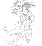 古典美女线条图