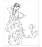 古典美女 线条图