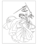 古典美女 线条图