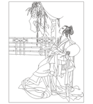 古典美女 线条图