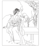 古典美女 线条图