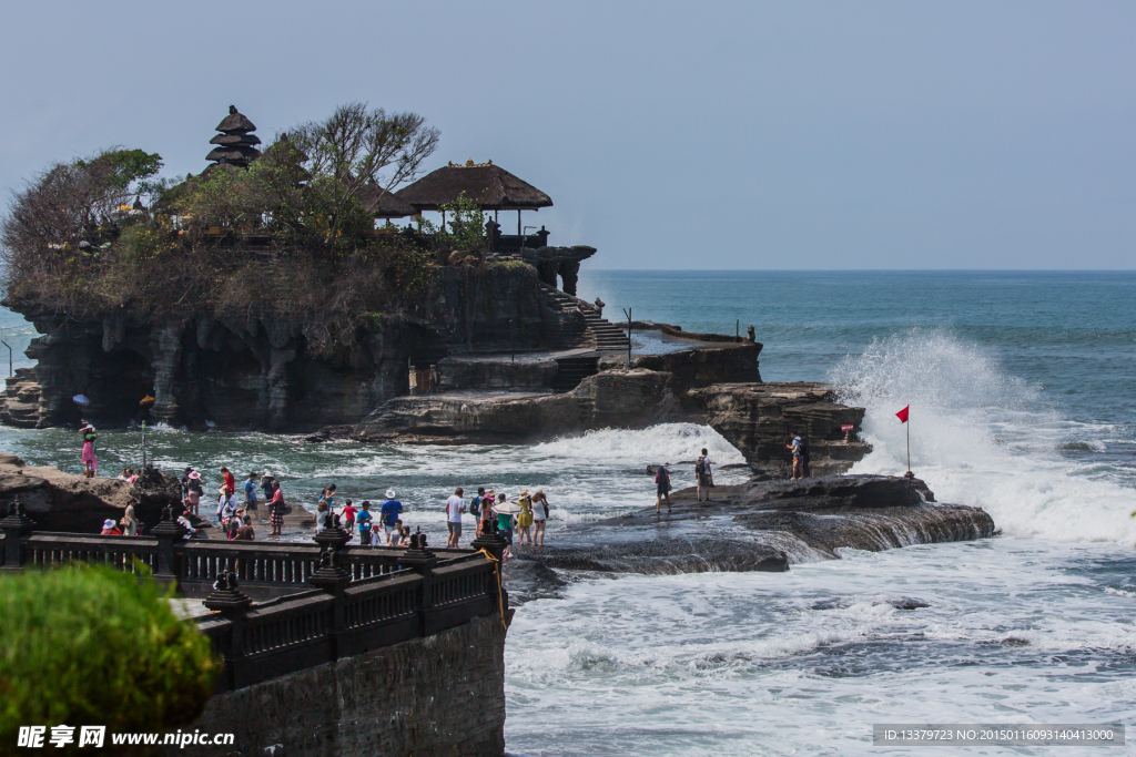 巴厘岛海神庙的浪花