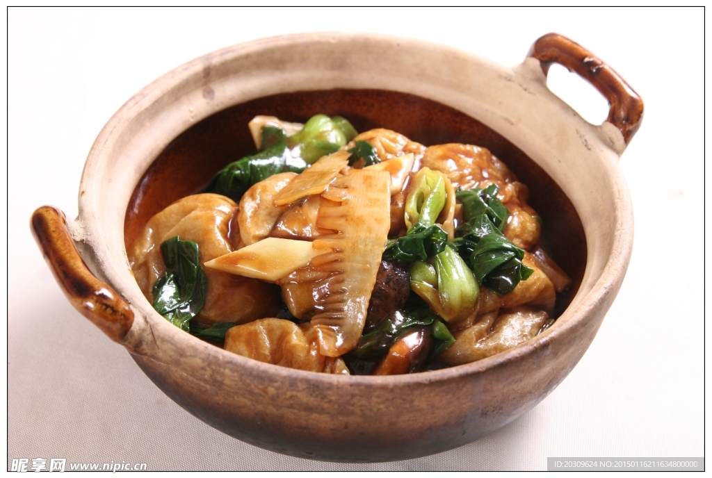 菜心面筋煲