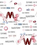 儿童服饰卡通字母印花布料循环图