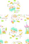 儿童服饰卡通熊印花布料循环图