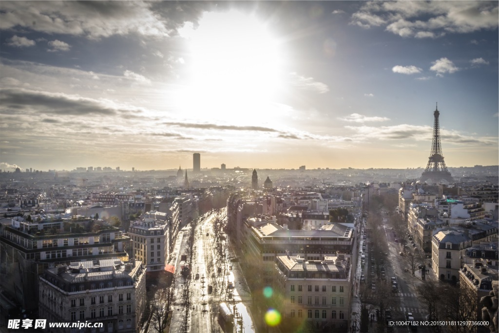 鸟瞰巴黎建筑摄影
