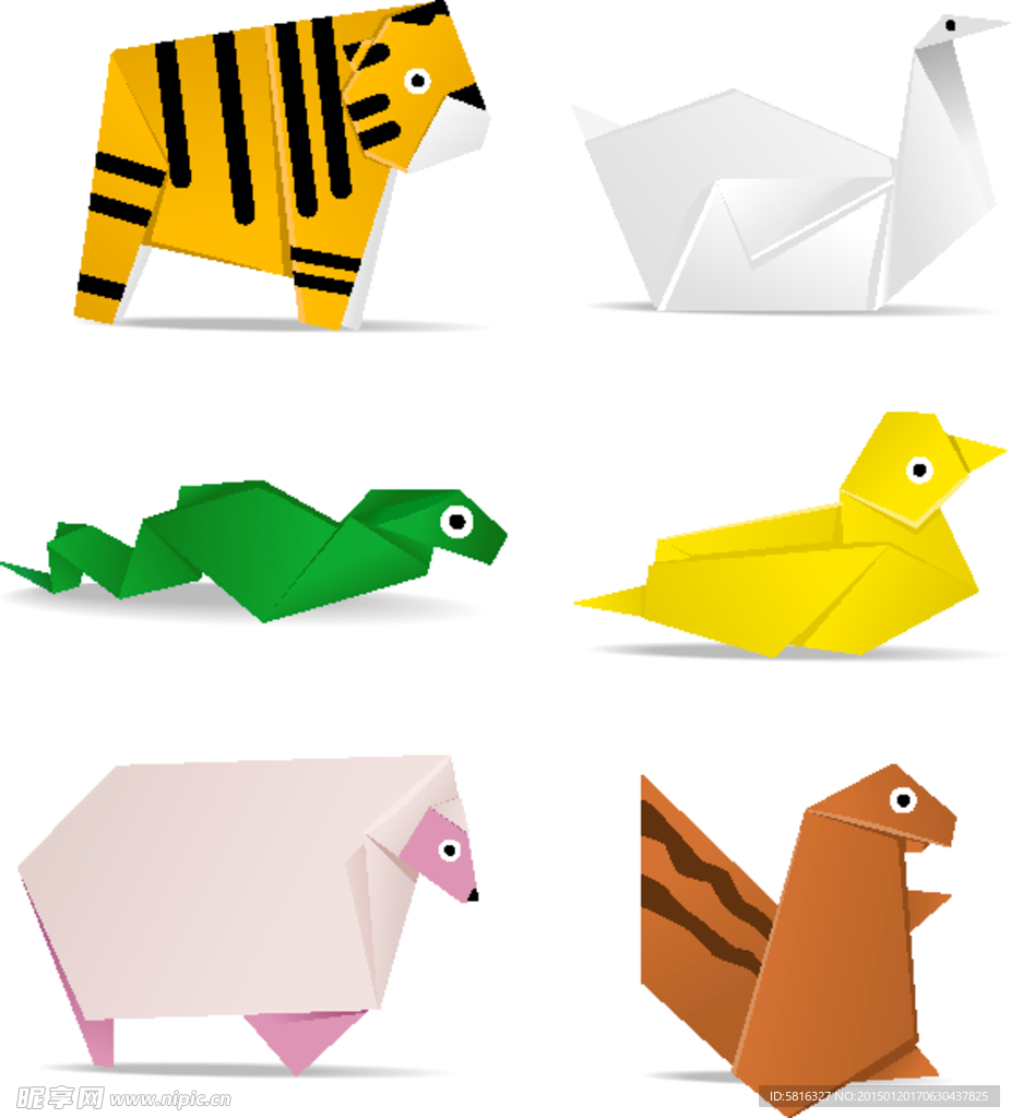 卡通可爱动物折纸