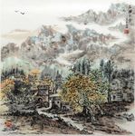 古村秋景