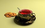 红色茶和饼干