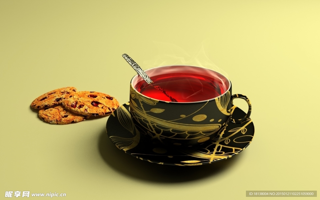 红色茶和饼干