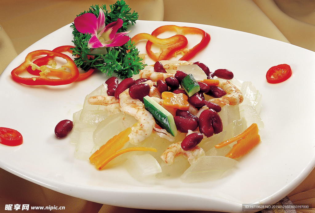 芦荟腰豆炒虾仁