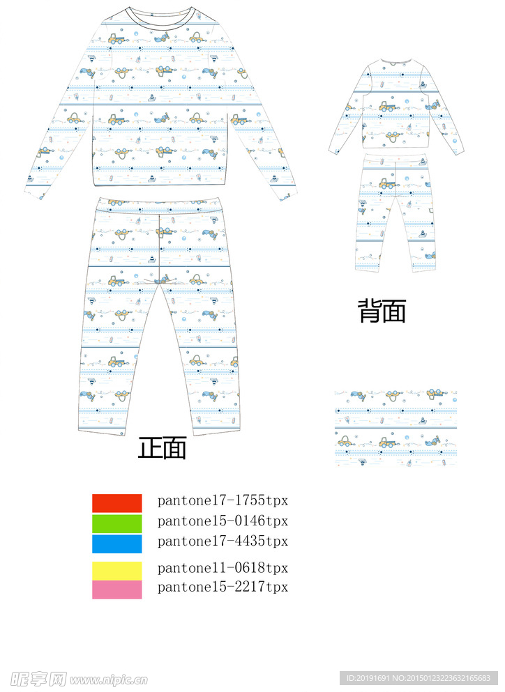 儿童服饰卡通印花内衣源文件