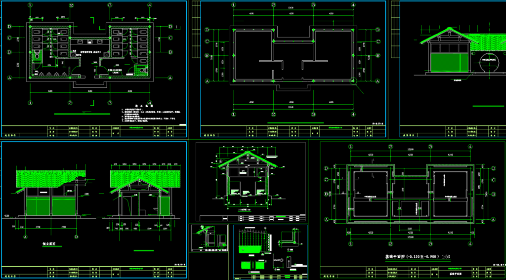 某公园景观厕所建筑结构图