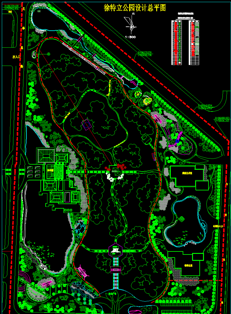 湖南徐特立公园规划总平面图