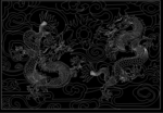 公园广场 双龙戏珠模纹图