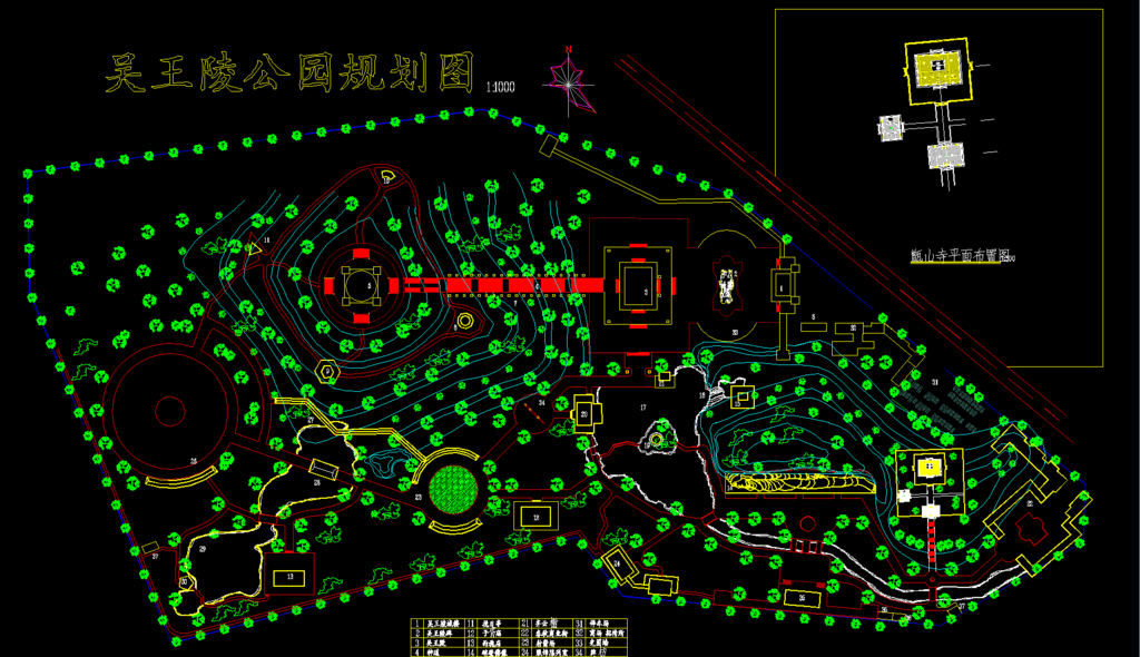 公园广场 吴王陵规划总平面图