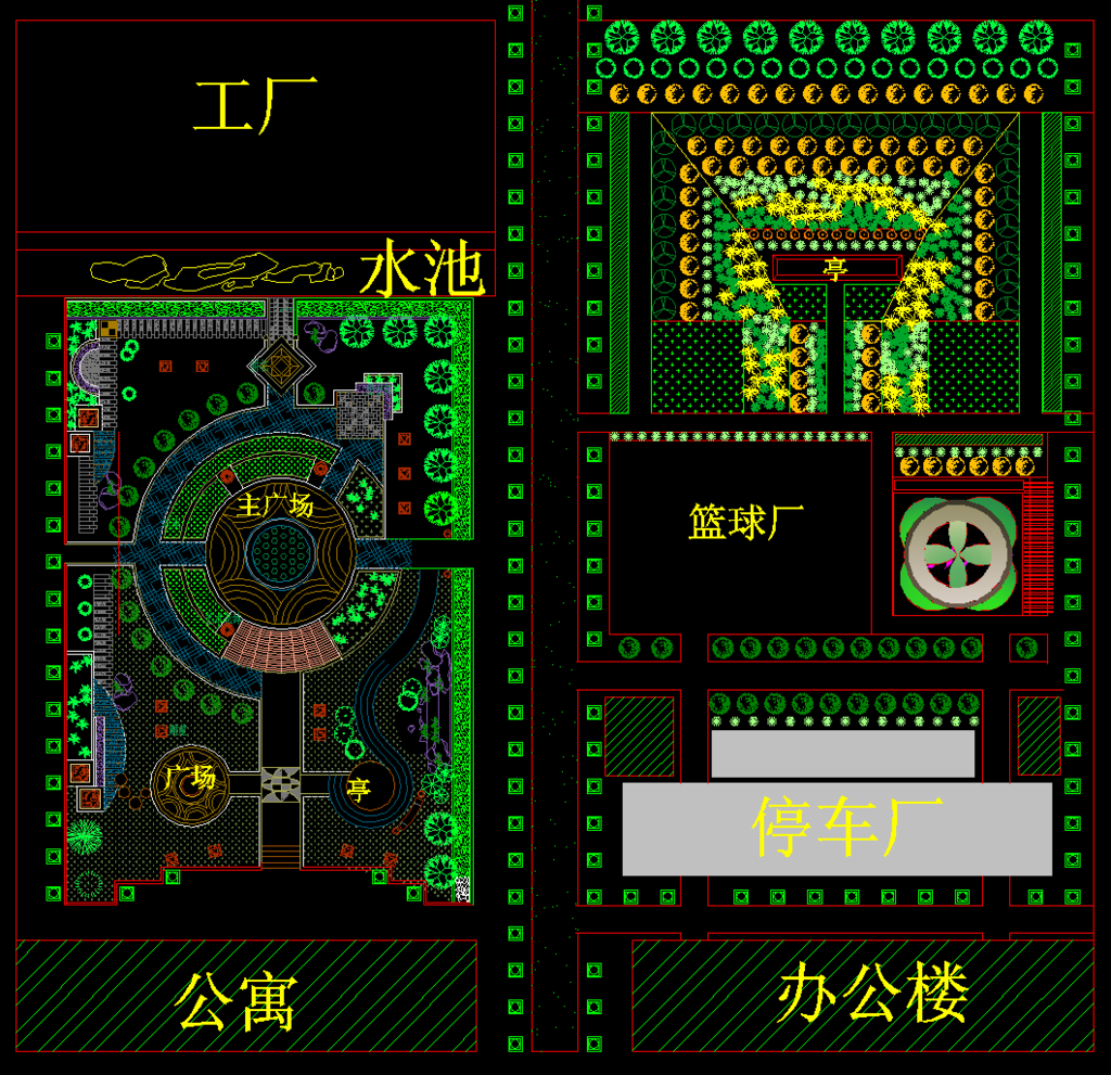 公园广场 园林规划图纸