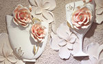 立体玫瑰花瓶浮雕装饰画