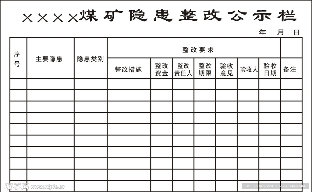 煤矿隐患整改公示栏