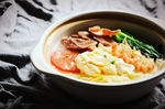 香肠虾仁青菜鸡蛋面