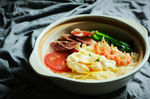 香肠虾仁青菜鸡蛋面