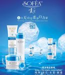 蓝色草本化妆品广告海报设计