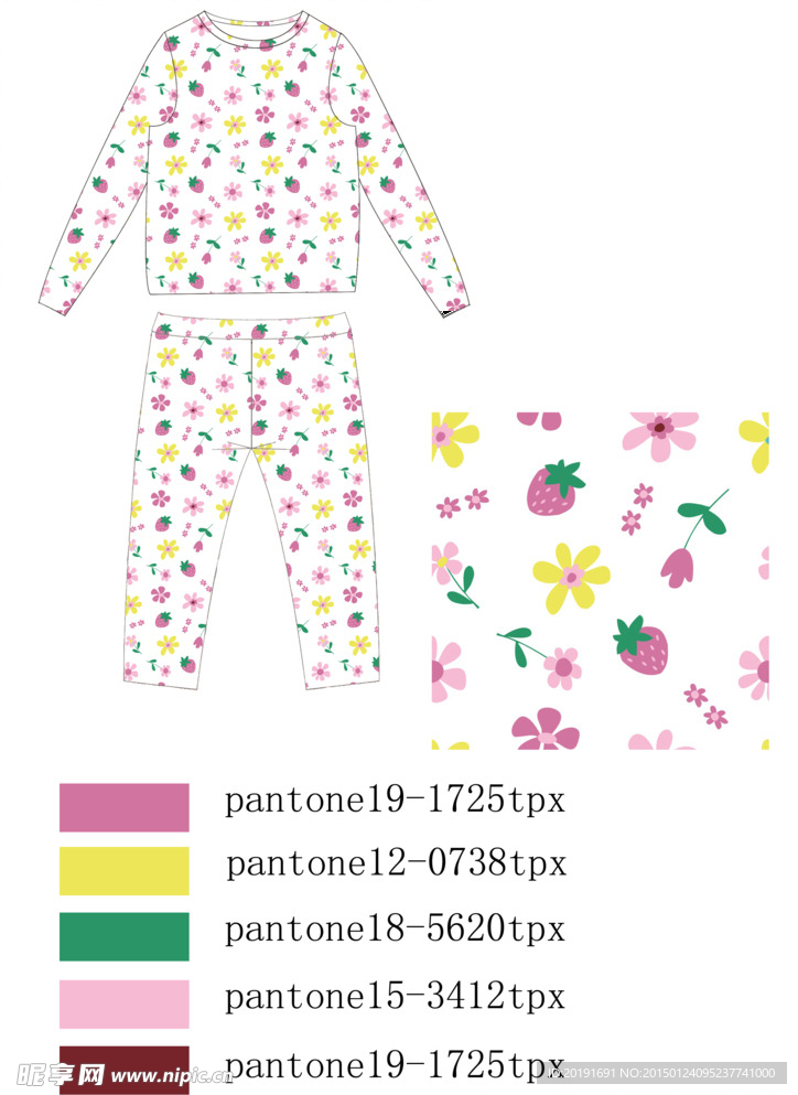 儿童服饰卡通印花内衣源文件